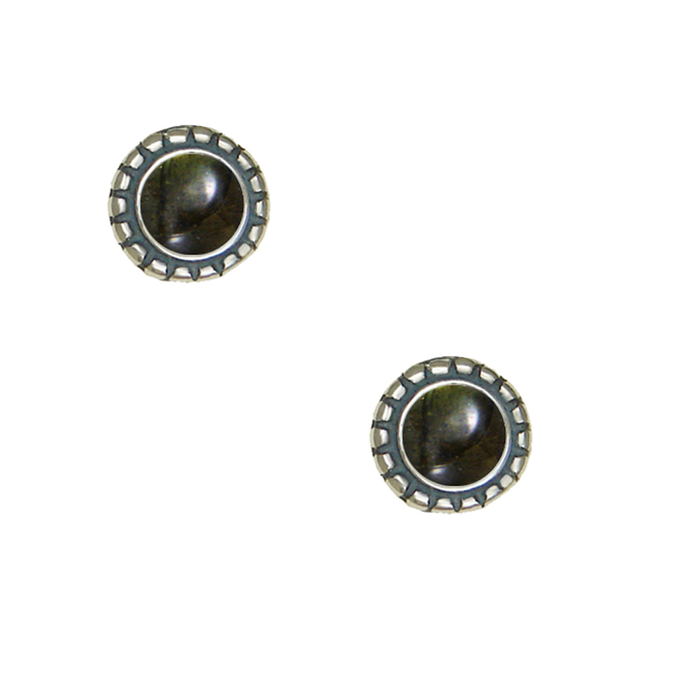 Sterling Silver Little Spectrolite Post Stud Earrings